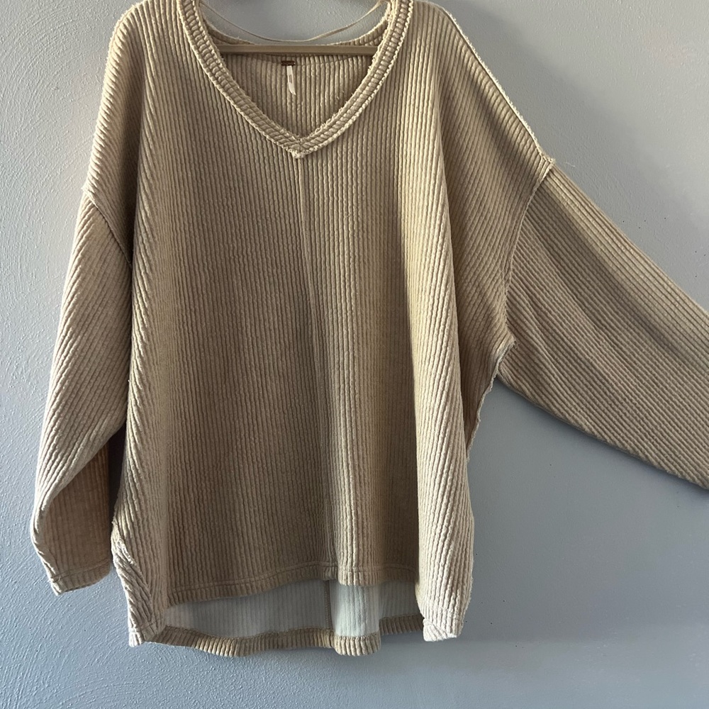 Free People V-Neck Oversized Shirt